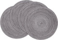 SHACOS Round Placemats Set of 4 Round Braided Placemats 15 inch Cotton by SHACOS