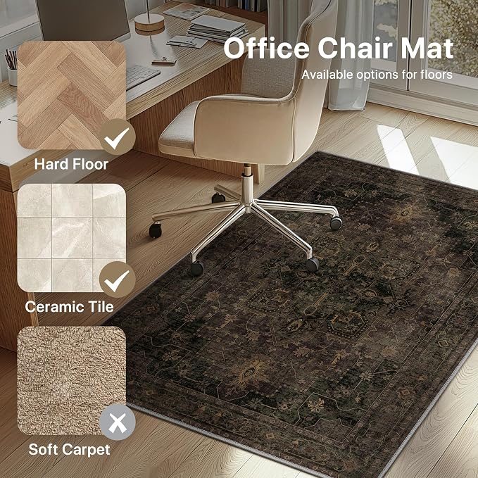 36"x48" Office Chair Mat for Hardwood Tile Floor, Under Desk Carpet Protector - Image 3