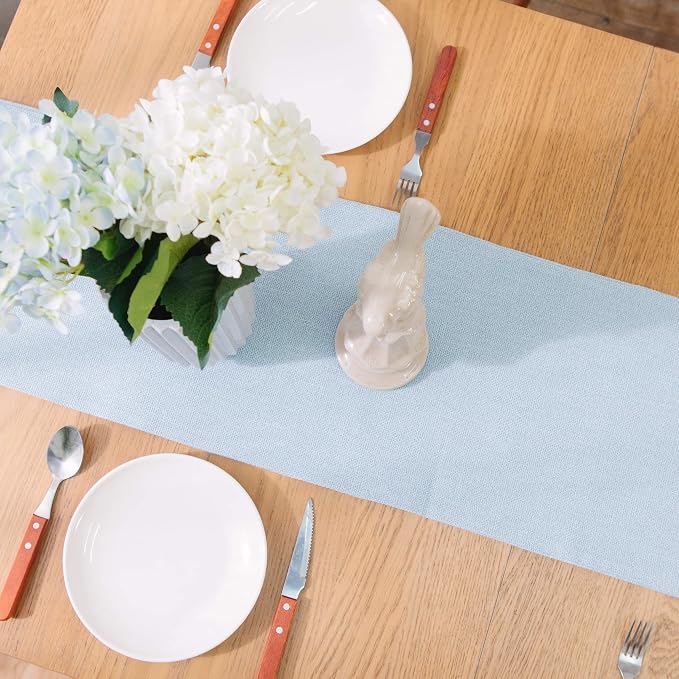 Soft Caddice Faux Linen Table Runner 2 Piece Fabric in 1 - Image 5