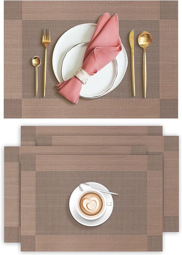 Aofmee Placemats Set of 4, Heat Resistant Place Mats, Washable Durable PVC by Aofmee