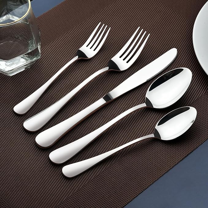 Silverware Set for 6, 30 Piece Stainless Steel Flatware Utensils Cutlery Set | - Image 6
