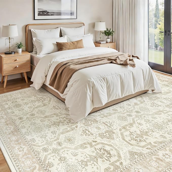 Soalmost Area Rug 10x12 Vintage Washable Living Room Large Carpet Non Slip - Image 3