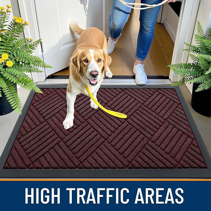 OLANLY Front Door Mat Outside Entrance 33x21, Heavy Duty Sturdy Natural Rubber - Image 5