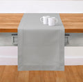Solino Home Cotton Linen Table Runner Light Grey Hemstitch, 14 x 108 in | by SolinoHome