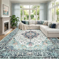 RELEANY Area Rugs Large 10'x14' Washable Non-Slip, Floral Vintage Distress by RELEANY