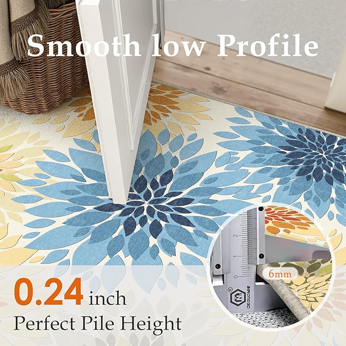 9x12 Indoor Outdoor Area Rug Washable Patio Rug Colorful Non Slip Non Shedding - Image 5