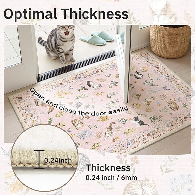 Soalmost Cat 6x9 Pink Area Rugs - Image 9