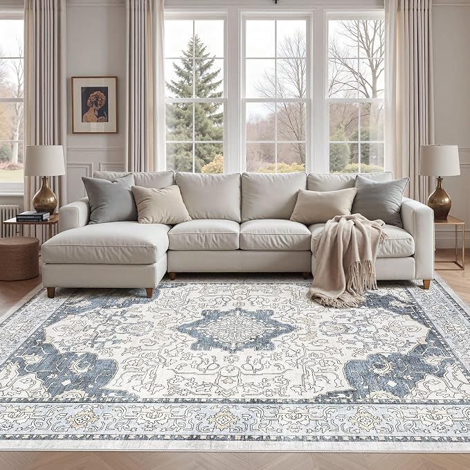cotiled 5x8 Area Rug Machine Washable Vintage Carpet by COTILED
