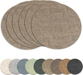 13" Round Placemats Set of 6, Reversible Faux Leather Heat Resistant Table Mats by NCUE