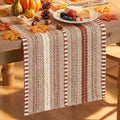 Artoid Mode Caramel Farmhouse Stripe Braided Table Runner 12x48 Inch | Holiday by ArtoidMode