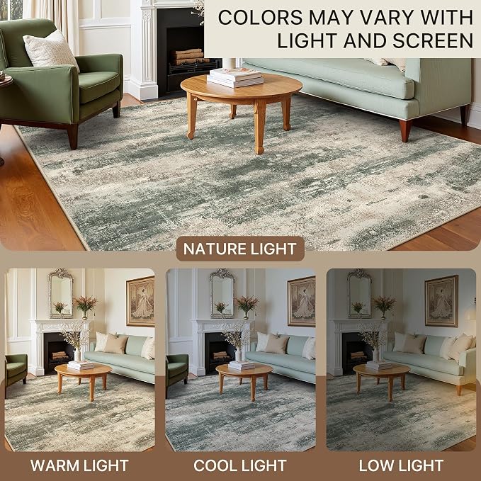BEIMO Runner Rug for Hallway Kitchen, Soft Modern Abstract Throw Rugs, Low Pile - Image 4