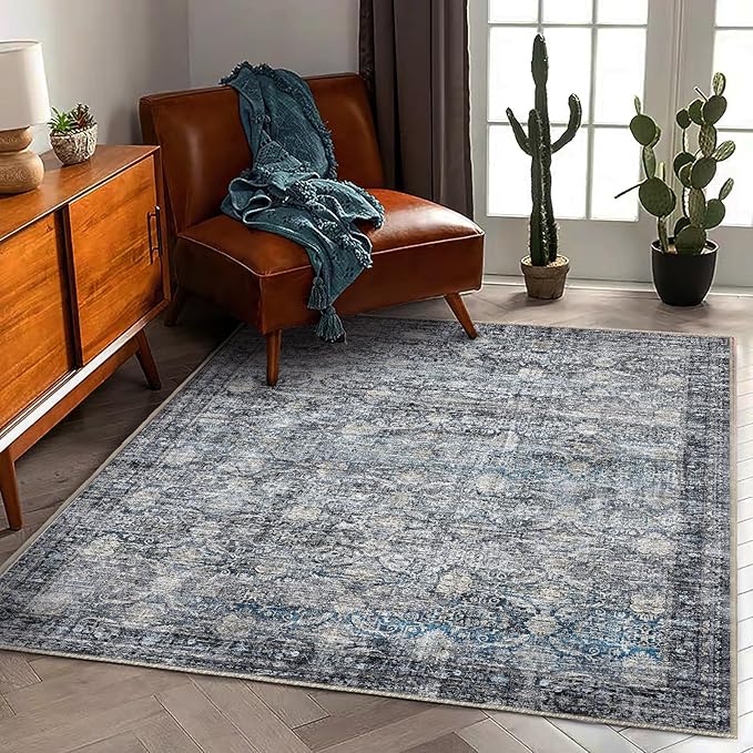 CHAMPLANT Area Rug 5'x7' Washable Rug Vintage Traditional Floor Cover Thin - Image 2