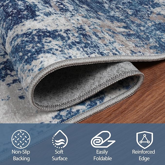 6x9 Area Rugs for Living Room Rug Washable: Abstract Rug for Dining Room - Image 4