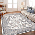 CHAMPLANT 8x10 Washable Area Rug Medallion Distressed Design Boho Medallion by CHAMPLANT