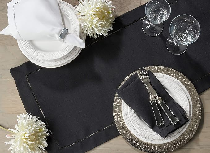 SARO LIFESTYLE Hemstitched Border Table Runner - Image 4