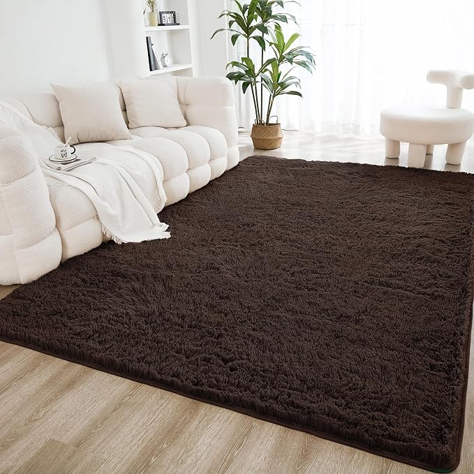 Litanika 5x8 Shag Area Rug for Living Room Bedroom, Non-Shedding Modern Indoor by Litanika