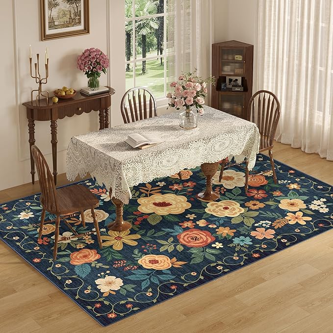 DUKINO 5x7 Area Rug, Floral Rugs - Image 5