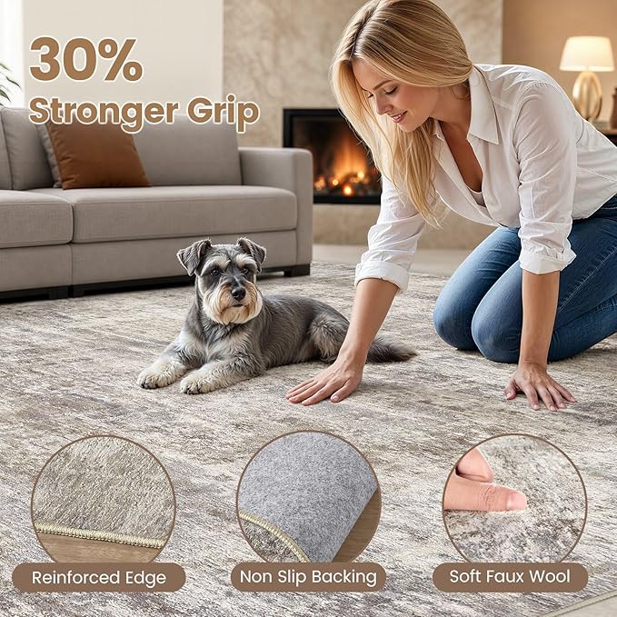 cotiled Washable 8x10 Area Rug for Living Room - Image 3