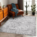 CHAMPLANT Washable Area Rug 4'x6' Vintage Traditional Floor Cover Foldable Thin by CHAMPLANT