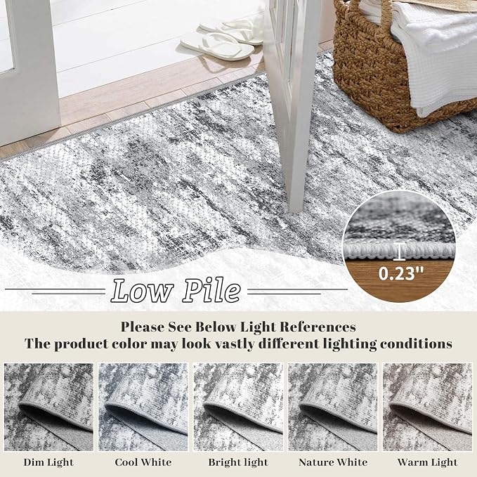 Runners for Hallways Ultra Non-Slip 2x8 Washable Kitchen Rug Abstract Tear and - Image 5