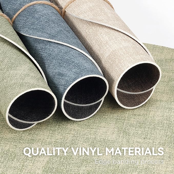 NCUE 13" Faux Leather Round Placemats Set of 4, Reversible Dual-Color | - Image 5