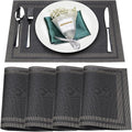 Placemats Set of 4, Vinyl Woven Black Non Slip Table Mats | Heat Resistant by BxzanDya-LifeSmartMaker