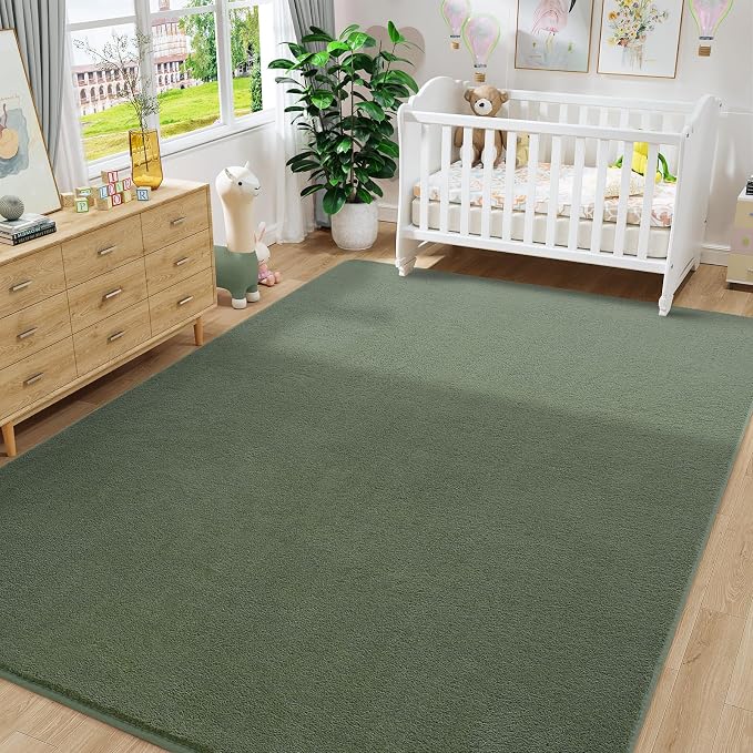 Amearea Modern Area Rugs for Bedroom Living Room, 4x6 Feet Sage Green Thickened - Image 8