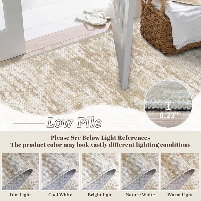Runners for Hallways Ultra Non-Slip 2x4 Washable Kitchen Rug Abstract Tear and - Image 3