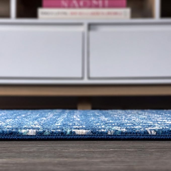 JONATHAN Y Boho Vintage Diamond Blue/White Runner Rug 2X8 ft, Moroccan Hype - Image 8