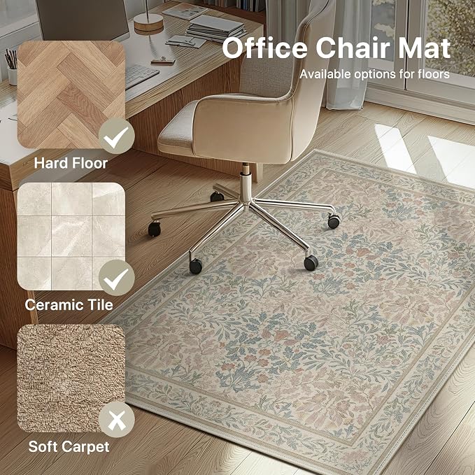 36"x48" Office Chair Mat for Hardwood Tile Floor, Under Desk Carpet Protector - Image 3