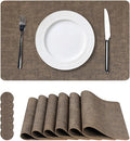 NCUE Vinyl Placemats Set of 6, Heat Resistant, Nonslip Faux Leather Waterproof by NCUE