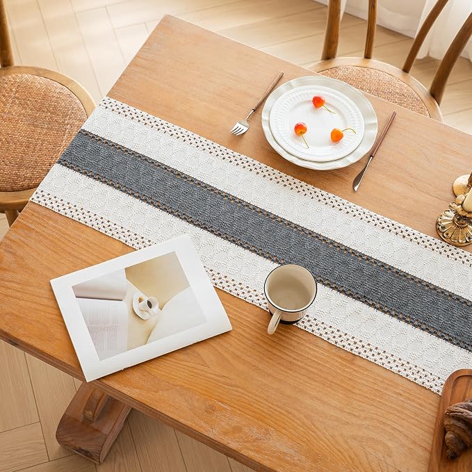 Farmhouse Table Runner for Home Decor 12x48 Grey Fall Home Decor | 48 Inches - Image 7