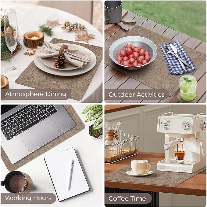 NCUE Vinyl Placemats Set of 12, Heat Resistant, Nonslip Faux Leather Waterproof - Image 6