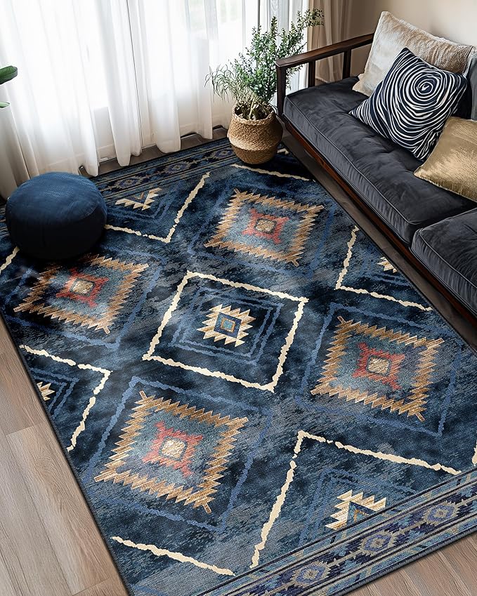 BESTSWEETIE Area Rug 4x6 Rug Machine Washable Non-Slip Low Pile Print Pattern - Image 7