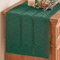 Artoid Mode Dark Green Woven Farmhouse Hollow Table Runner 12x72 Inch | Holiday by ArtoidMode