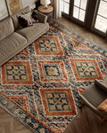 Area Rug 8x10 Rug Machine Washable Non-Slip Low Pile Print Pattern Western Rug by BESTSWEETIE