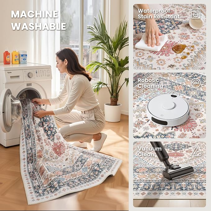 zesthome 10x14 Area Rugs for Living Room, Non-Slip Backing Washable Rugs - Image 5