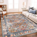 CHAMPLANT 6'x9' Washable Vintage Area Rug Boho Chic Medallion Distressed Design by CHAMPLANT