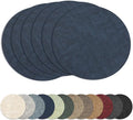 13" Round Placemats Set of 6, Reversible Faux Leather Heat Resistant Table Mats by NCUE