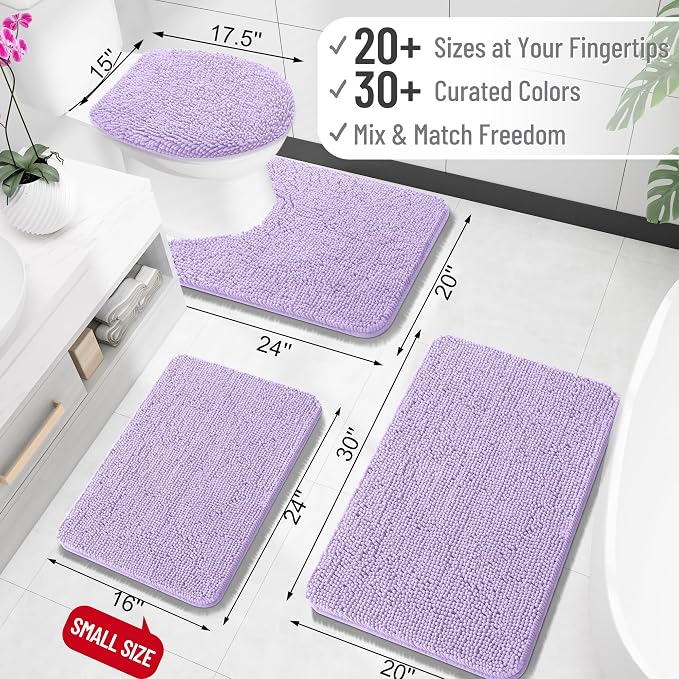 OLANLY Bathroom Rugs 35x24, Extra Soft Absorbent Chenille Bath Rugs, Rubber - Image 2