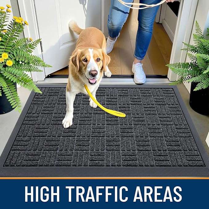 OLANLY Front Door Mat Outside Entrance 47x23, Heavy Duty Sturdy Natural Rubber - Image 5