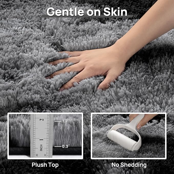 Deerhoo Shag Area Rug, 4 X 6 Tie-Dyed Plush Fuzzy Rugs - Image 5