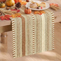 Artoid Mode Coffee Farmhouse Stripe Braided Table Runner 12x120 Inch | Holiday by ArtoidMode