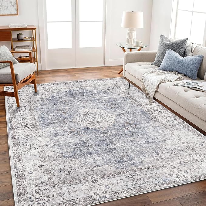 CHAMPLANT Washable Area Rug 3'x5' Vintage Traditional Floor Cover Foldable Thin - Image 2