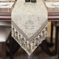 Loom and Mill Luxury Jacquard Table Runner 108 Inches Long, Light Apricot | by LoomandMill