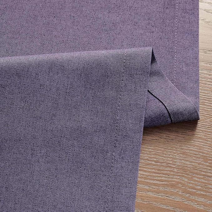 Basic Linen Style Table Runner, 14x72 Inch Purple | Mitered Corner Design - Image 6