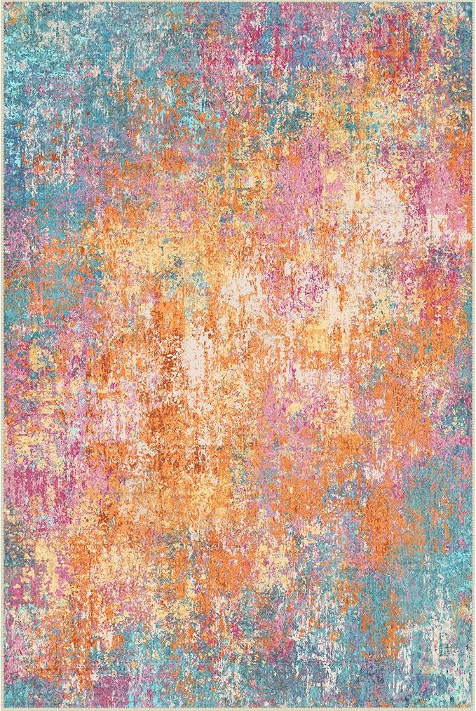 RELEANY Washable Area Rugs 9'x12' Non-Slip Modern Abstract Soft - Image 10