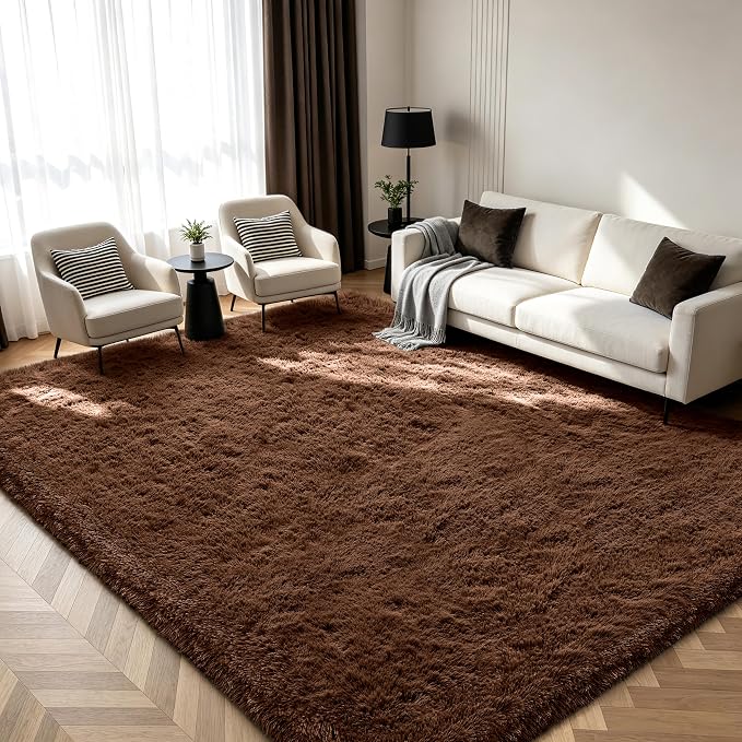 Shag Area Rugs for Bedroom Living Room, 5X8 Ultra Soft Fluffy Area Rugs for Dorm by Boshengya