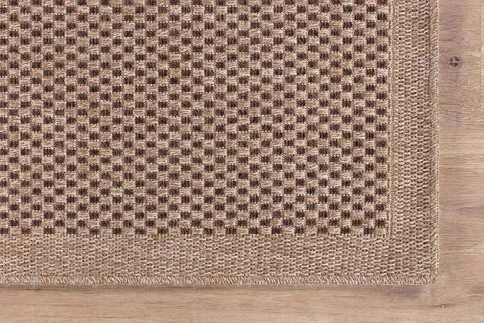 CAMILSON Easy Jute Round Rug 4ft Indoor Outdoor Natural Color Fiber Area Rugs - Image 5