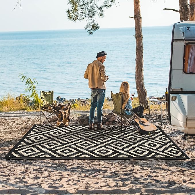 GENIMO 5'x8' Outdoor Rug Waterproof, Reversible Mats, Area Rug, Plastic Outside - Image 2